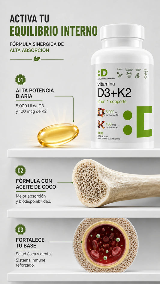 Vitamina D3+K2: Vitalidad Total