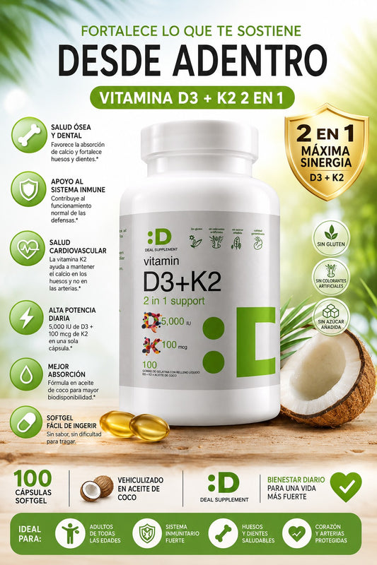 Vitamina D3+K2: Bienestar Integral